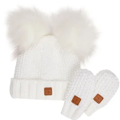 Adorable Knit Toque and Mittens Set - Infants
