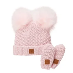 Adorable Knit Toque and Mittens Set - Infants