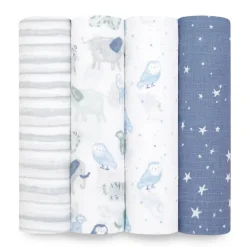 Cotton Muslin Swaddles - 4 Pack