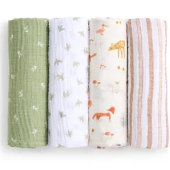 Cotton Muslin Swaddles - 4 Pack