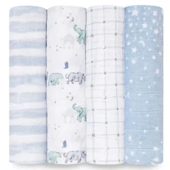 Cotton Muslin Swaddles - 4 Pack