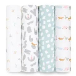 Cotton Muslin Swaddles - 4 Pack