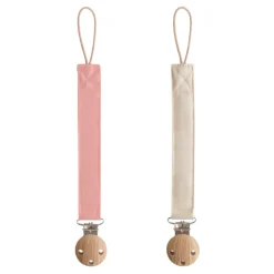 Linen Pacifier Clip - 2 Pack