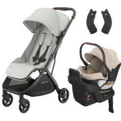 Minu V3 Stroller + Aria Infant Car Seat + Car Seat Adapters Travel System