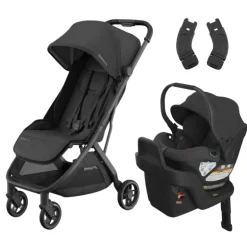 Minu V3 Stroller + Aria Infant Car Seat + Car Seat Adapters Travel System