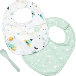 Muslin Bib Set With Matching Spoon