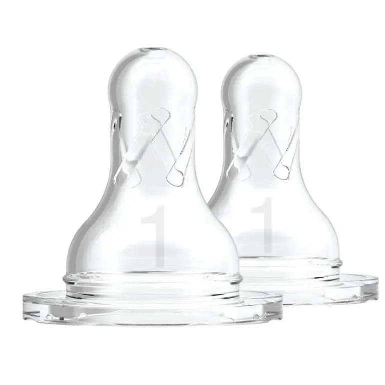 Natural Flow Original-Narrow Neck Baby Bottle Nipples - 6 Pack