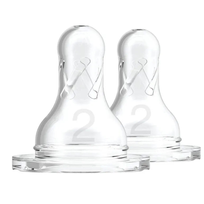 Natural Flow Original-Narrow Neck Baby Bottle Nipples - 6 Pack