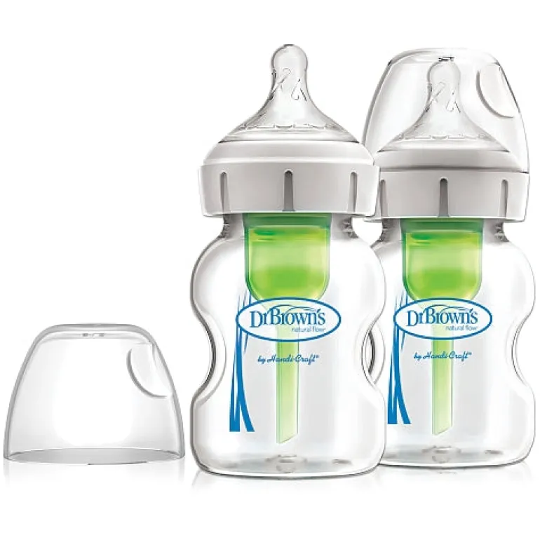Options+ 5oz Glass Wide-Neck Bottle - 2 Pack