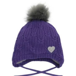 Pom Pom Heart Hat