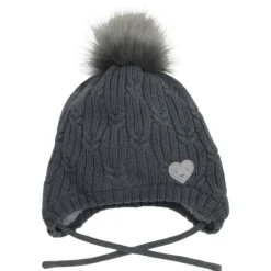 Pom Pom Heart Hat