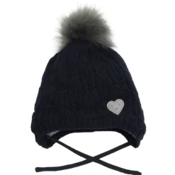Pom Pom Heart Hat