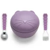 Silicone Animal Bowl with Lid and Utensils