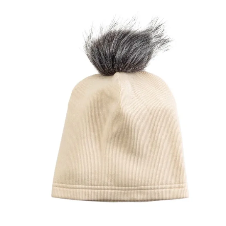 Waffle Pom Pom Hat