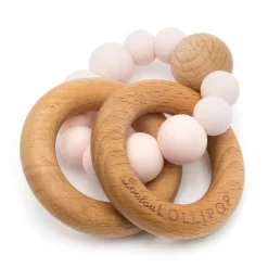 Wood and Silicone Rattle Teether